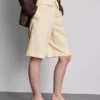 Pantaloni Scurți croiți din amestec de bumbac Pantaloni Scurți croiți din amestec de bumbac