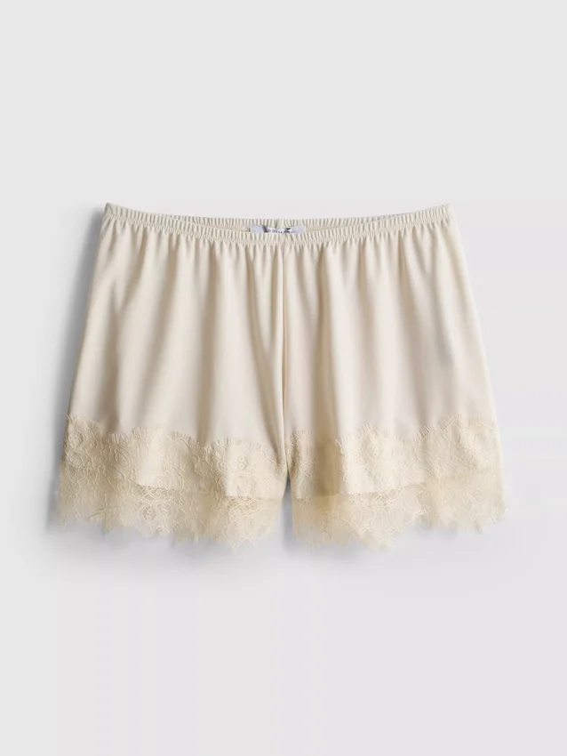 Pantaloni Scurți cu bordură din dantelă Paula Echevarría Pantaloni Scurți cu bordură din dantelă Paula Echevarría