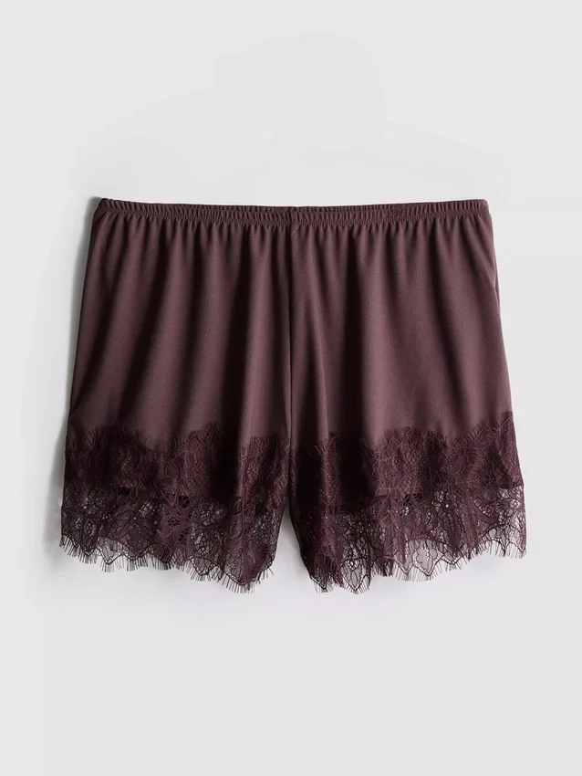 Pantaloni Scurți cu bordură din dantelă Paula Echevarría Pantaloni Scurți cu bordură din dantelă Paula Echevarría