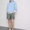 Pantaloni scurți cu dungi din amestec de in Pantaloni scurți cu dungi din amestec de in