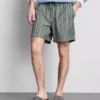 Pantaloni scurți cu dungi din amestec de in Pantaloni scurți cu dungi din amestec de in