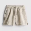 Pantaloni scurți cu dungi din amestec de in Pantaloni scurți cu dungi din amestec de in