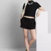 Pantaloni scurți cu șnur, cu aspect șifonat Pantaloni scurți cu șnur, cu aspect șifonat