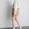 Pantaloni scurți cu șnur, cu aspect șifonat Pantaloni scurți cu șnur, cu aspect șifonat