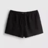 Pantaloni scurți cu șnur, cu aspect șifonat Pantaloni scurți cu șnur, cu aspect șifonat