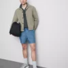 Pantaloni scurți cu talie cu șnur texturat