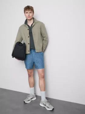 Pantaloni scurți cu talie cu șnur texturat