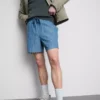 Pantaloni scurți cu talie cu șnur texturat