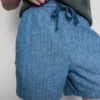 Pantaloni scurți cu talie cu șnur texturat