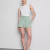 Pantaloni scurți cu talie elastică din amestec de bumbac Pantaloni scurți cu talie elastică din amestec de bumbac