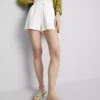 Pantaloni scurți cu talie elastică din amestec de bumbac Pantaloni scurți cu talie elastică din amestec de bumbac