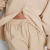 Pantaloni scurți cu talie elastică din amestec de bumbac Pantaloni scurți cu talie elastică din amestec de bumbac