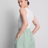Pantaloni scurți cu talie elastică din amestec de bumbac Pantaloni scurți cu talie elastică din amestec de bumbac