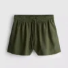 Pantaloni scurți cu talie elastică din amestec de bumbac Pantaloni scurți cu talie elastică din amestec de bumbac