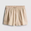 Pantaloni scurți cu talie elastică din amestec de bumbac Pantaloni scurți cu talie elastică din amestec de bumbac