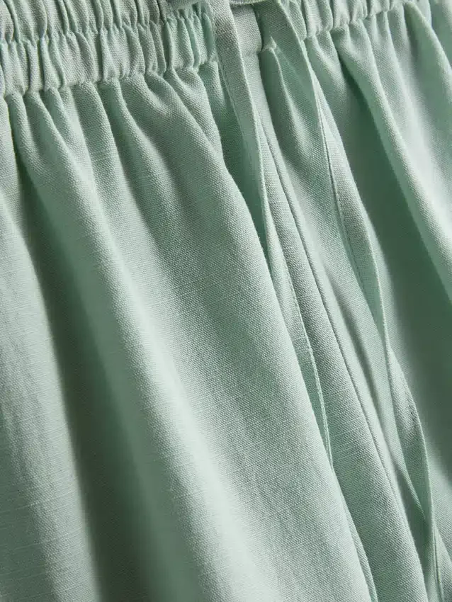 Pantaloni scurți cu talie elastică din amestec de bumbac Pantaloni scurți cu talie elastică din amestec de bumbac