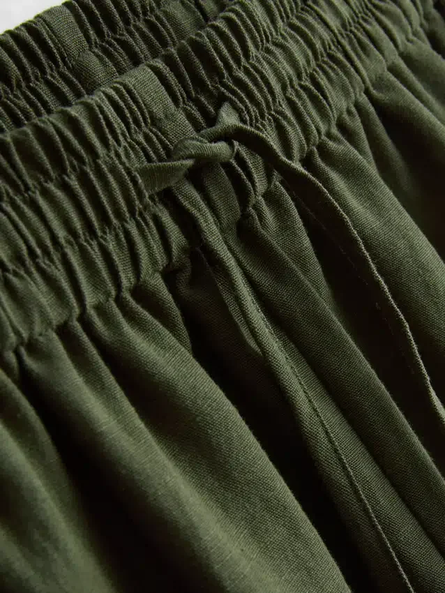 Pantaloni scurți cu talie elastică din amestec de bumbac Pantaloni scurți cu talie elastică din amestec de bumbac
