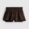 Pantaloni scurți de alergare cu imprimeu leopard țesut Pantaloni scurți de alergare cu imprimeu leopard țesut