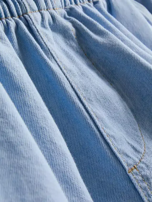 Pantaloni scurți de alergare din denim de bumbac Pantaloni scurți de alergare din denim de bumbac