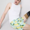 Pantaloni scurți de baie cu imprimeu de lămâi