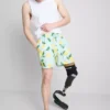 Pantaloni scurți de baie cu imprimeu de lămâi