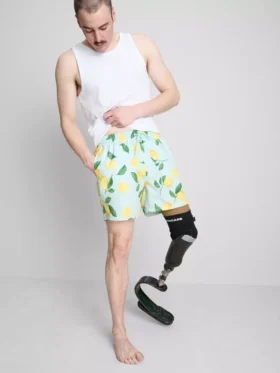 Pantaloni scurți de baie cu imprimeu de lămâi Pantaloni scurți de baie cu imprimeu de lămâi