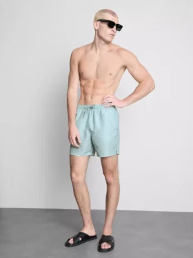 Pantaloni scurți de baie cu imprimeu geometric în formă de evantai