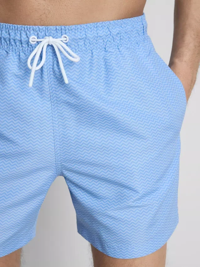 Pantaloni scurți de baie cu model în zig-zag Pantaloni scurți de baie cu model în zig-zag