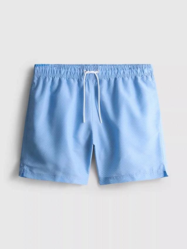 Pantaloni scurți de baie cu model în zig-zag Pantaloni scurți de baie cu model în zig-zag