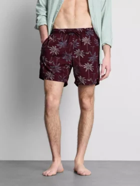 Pantaloni scurți de baie cu palmier brodat