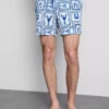 Pantaloni scurți de baie cu textură de gresie mediteraneană