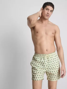 Pantaloni scurți de baie cu textură de palmier