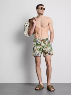 Pantaloni scurți de baie cu textură „junglă”