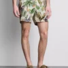 Pantaloni scurți de baie cu textură „junglă” Pantaloni scurți de baie cu textură „junglă”