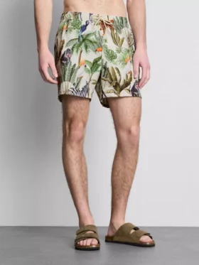 Pantaloni scurți de baie cu textură „junglă”