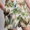 Pantaloni scurți de baie cu textură „junglă” Pantaloni scurți de baie cu textură „junglă”