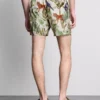 Pantaloni scurți de baie cu textură „junglă” Pantaloni scurți de baie cu textură „junglă”