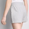 Pantaloni scurți de casă din bumbac cu tiv despicat Pantaloni scurți de casă din bumbac cu tiv despicat