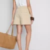Pantaloni scurți de croazieră cu talie înaltă și textură