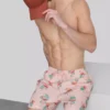 Pantaloni scurți de înot texturati cu imprimeu de flamingo Pantaloni scurți de înot texturati cu imprimeu de flamingo