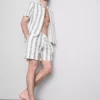 Pantaloni scurți de pijama cu dungi Pantaloni scurți de pijama cu dungi