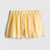 Pantaloni scurți de pijama cu dungi și volane, ideali pentru relaxare