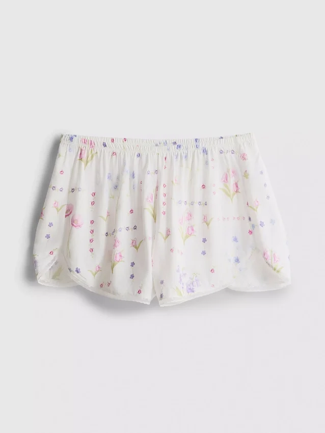 Pantaloni scurți de pijama cu imprimeu floral Pantaloni scurți de pijama cu imprimeu floral