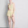 Pantaloni scurți de pijama cu imprimeu floral și nervuri