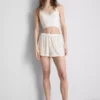 Pantaloni scurți de pijama cu imprimeu și nervuri Pantaloni scurți de pijama cu imprimeu și nervuri
