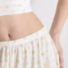 Pantaloni scurți de pijama cu imprimeu și nervuri Pantaloni scurți de pijama cu imprimeu și nervuri