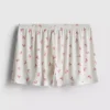 Pantaloni scurți de pijama cu imprimeu și nervuri Pantaloni scurți de pijama cu imprimeu și nervuri