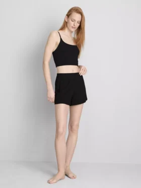 Pantaloni scurți de pijama cu model Pointelle