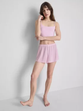 Pantaloni scurți de pijama cu model Pointelle