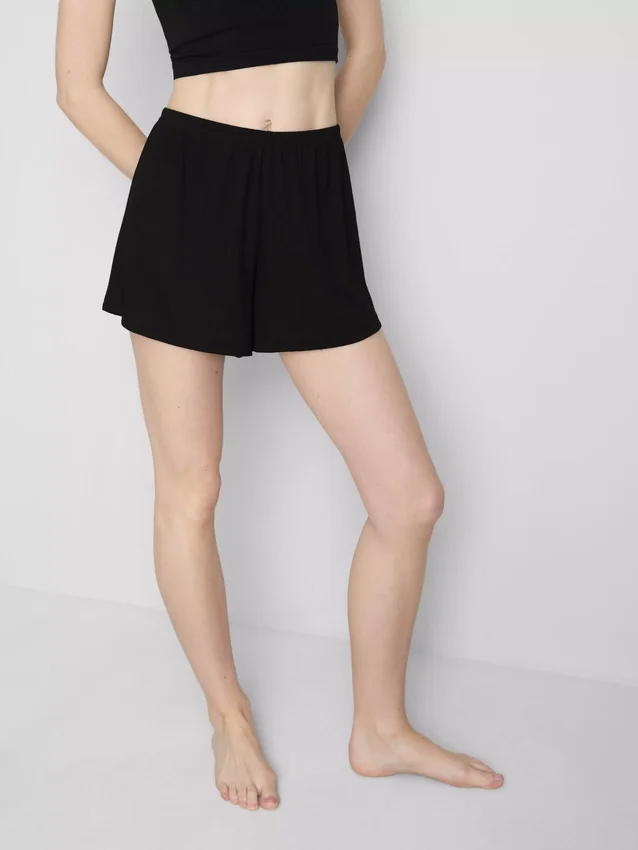 Pantaloni scurți de pijama cu model Pointelle Pantaloni scurți de pijama cu model Pointelle